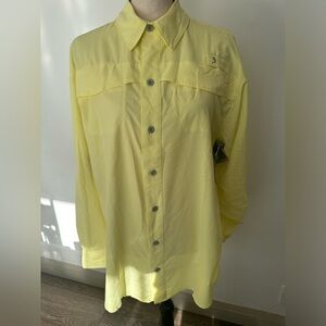 Reel Legends Mariner II men’s Fishing shirt yellow  SZ M lightweight